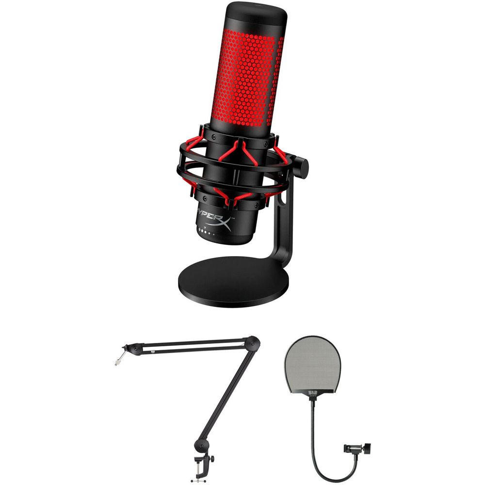 Kit de Micrófono Condensador Usb Hyperx Quadcast con Brazo de Transmisión y  Filtro Antipop Rojo I Oechsle - Oechsle