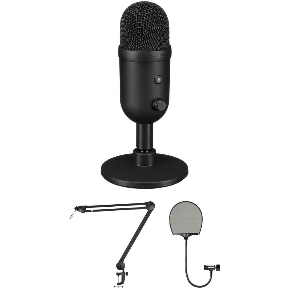 Kit de Micrófono Usb Razer Seiren V2 X con Brazo de Transmisión y Filtro Antipop