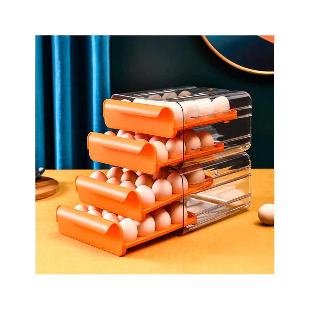 Organizador Contenedor Huevos 02 Niveles Acrílico 32unds