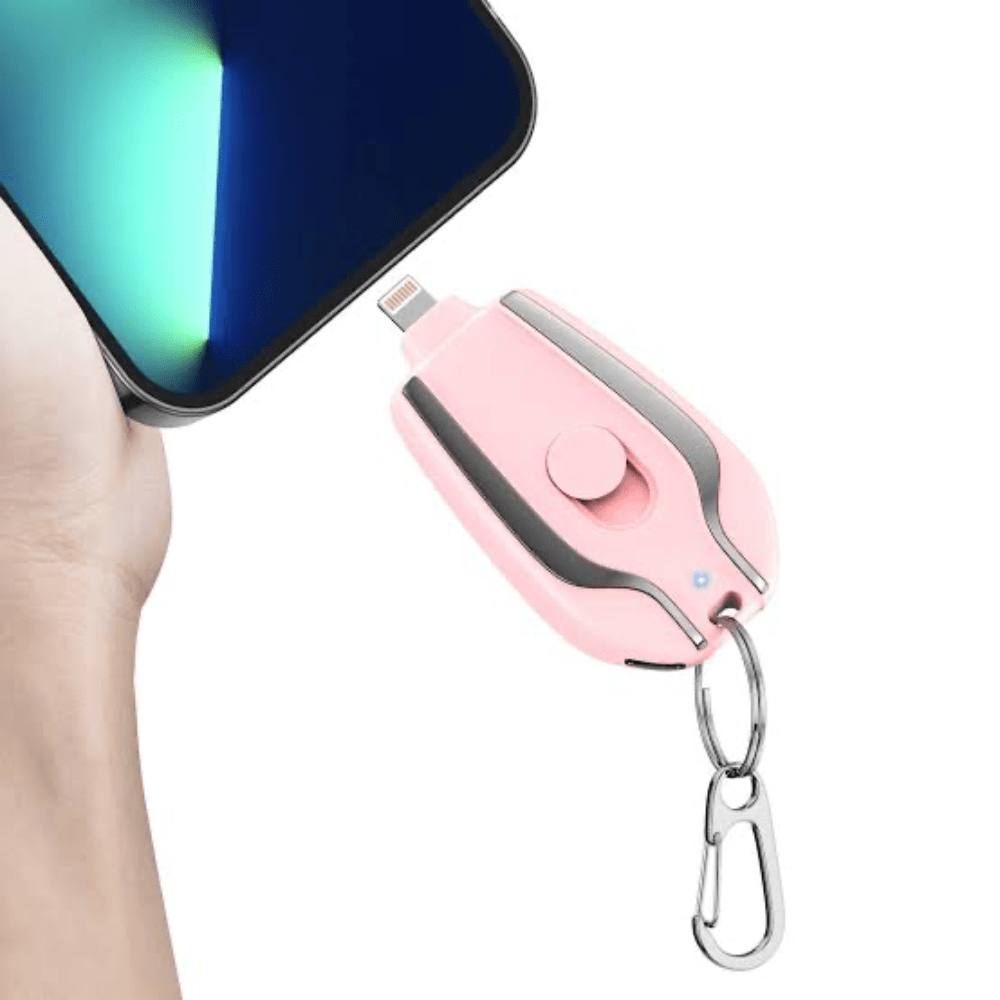 Cargador Portátil Tipo Llavero para IPhone Rosado