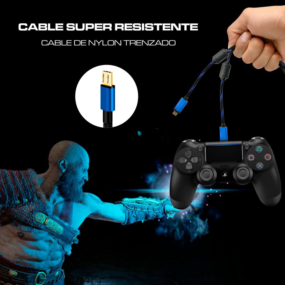 Cable de Carga y Datos para Mando PS4 Dualshock 2 Metros - Promart