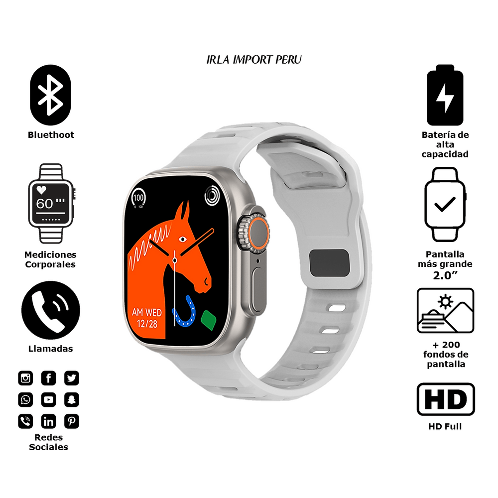 Smartwatch Serie 8 ULTRA 2.0"" Naranja - 2023