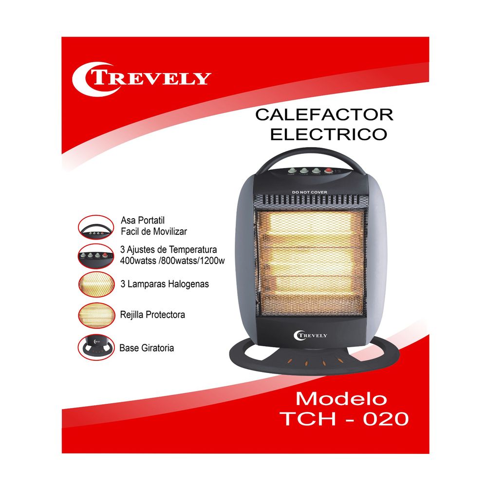 Calefactor Trevely TCH020 asa portátil 1200 W 3 niveles de potencia I  Oechsle