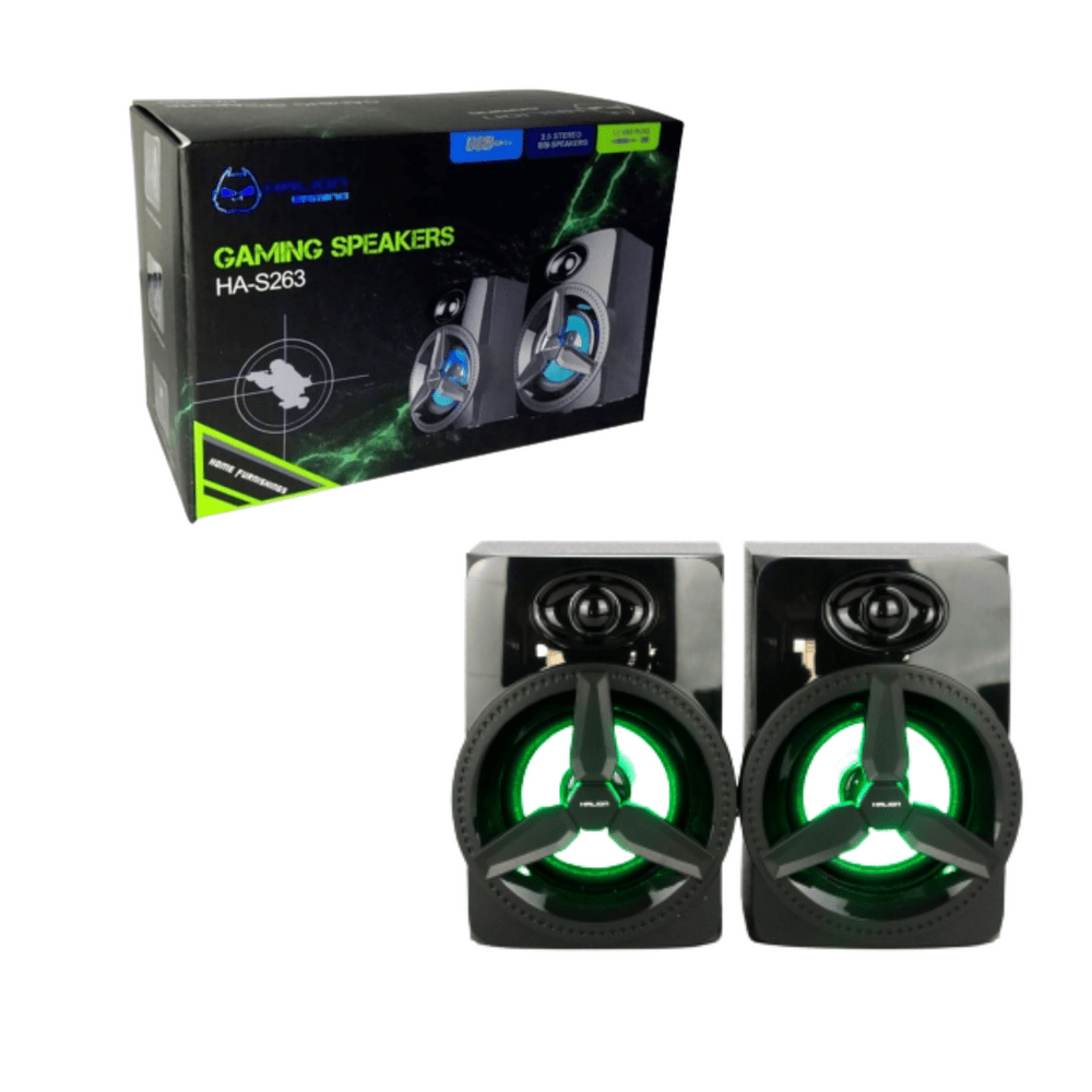 Parlante 2.0 Gamer Usb Con Luz Rgb Halion Ha-S263