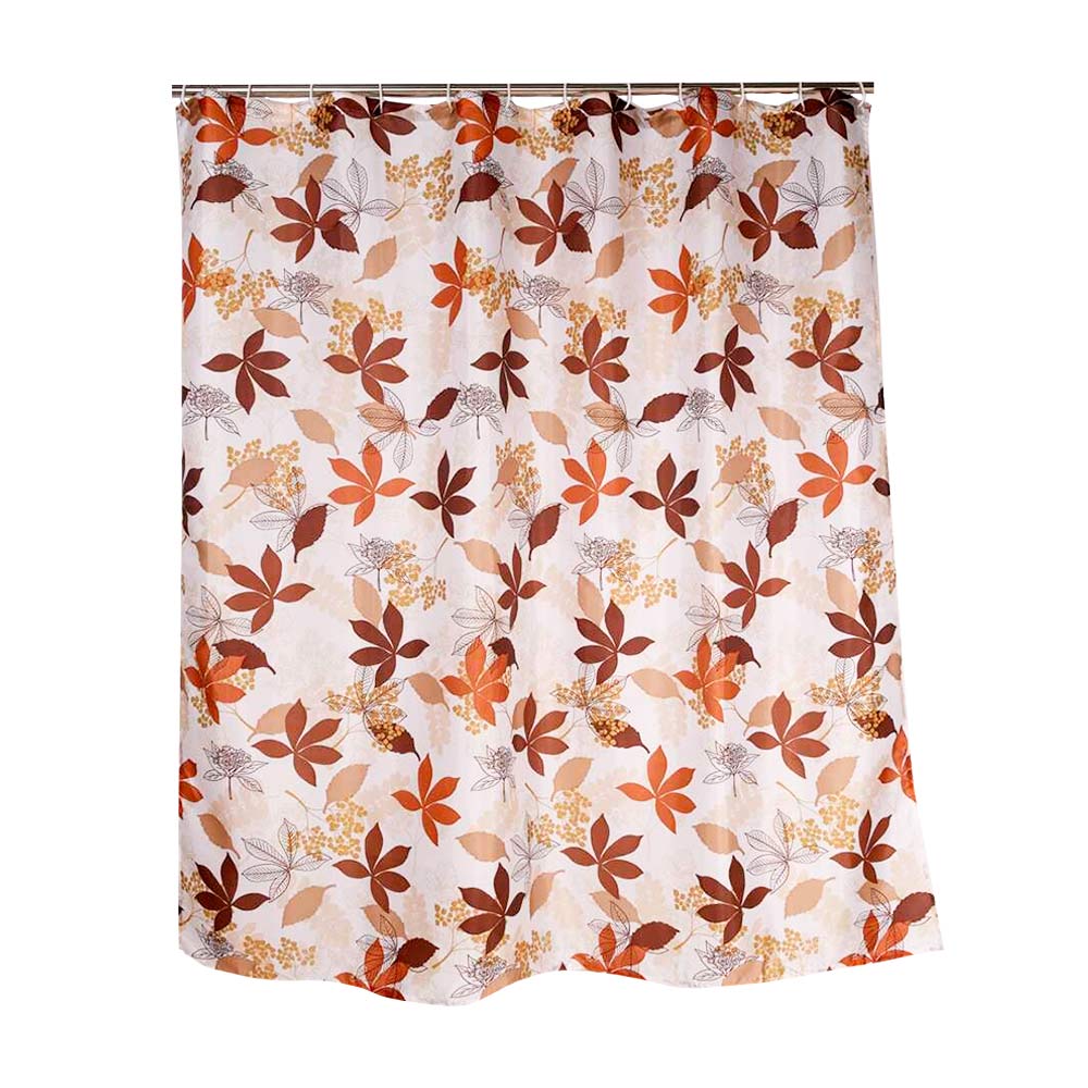 Cortina de Baño con Aros Orange 180x180cm Poly Maple