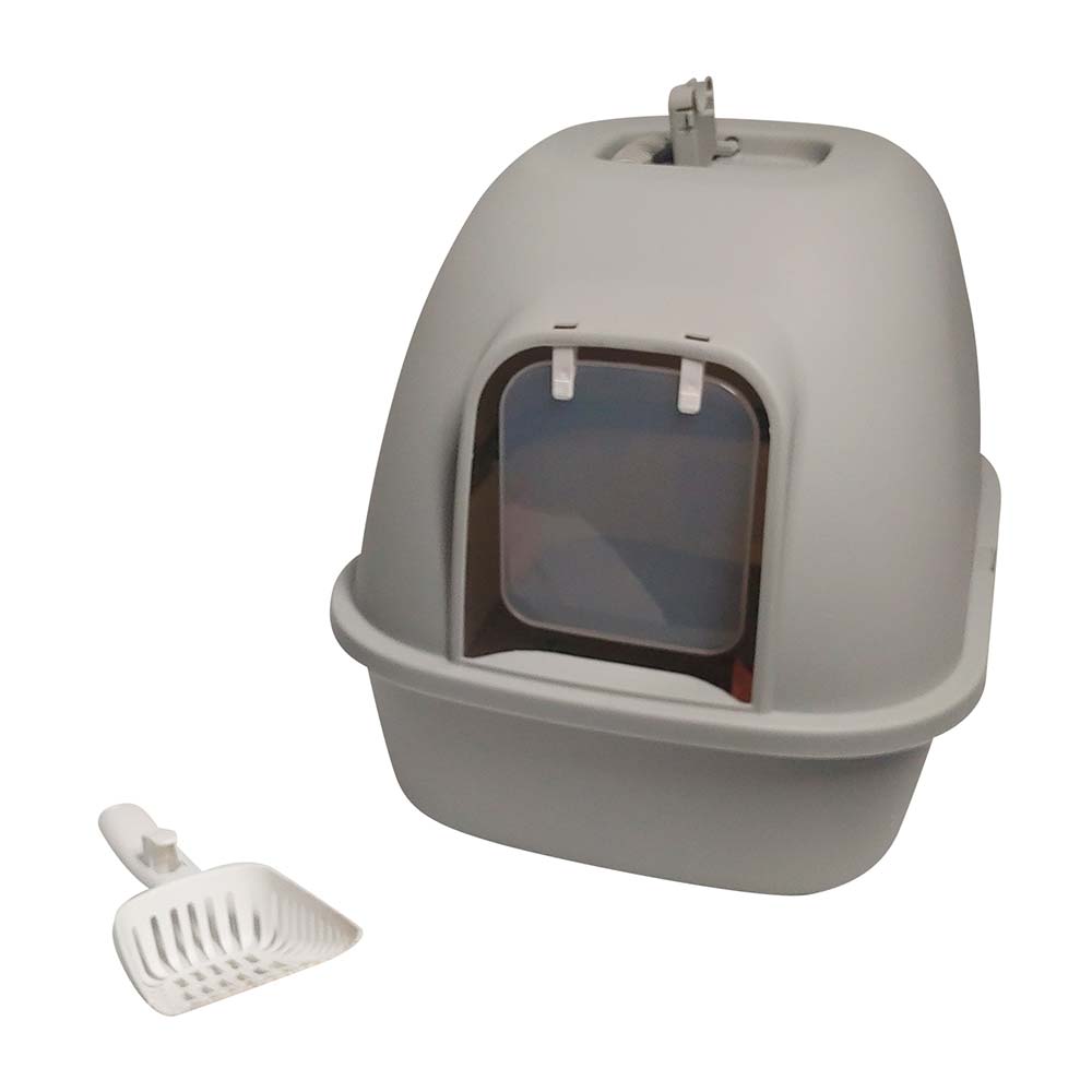 Arenero para Gatos Portátil Private con Pala Gris