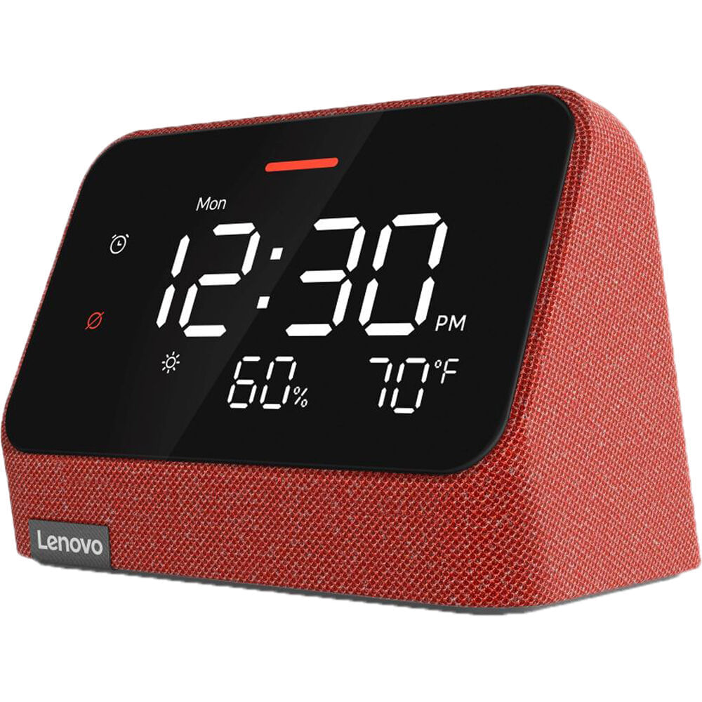 Lenovo Reloj inteligente esencial con Alexa incorporado, LED digital con  brillo de ajuste automático, reloj despertador con altavoz y micrófono