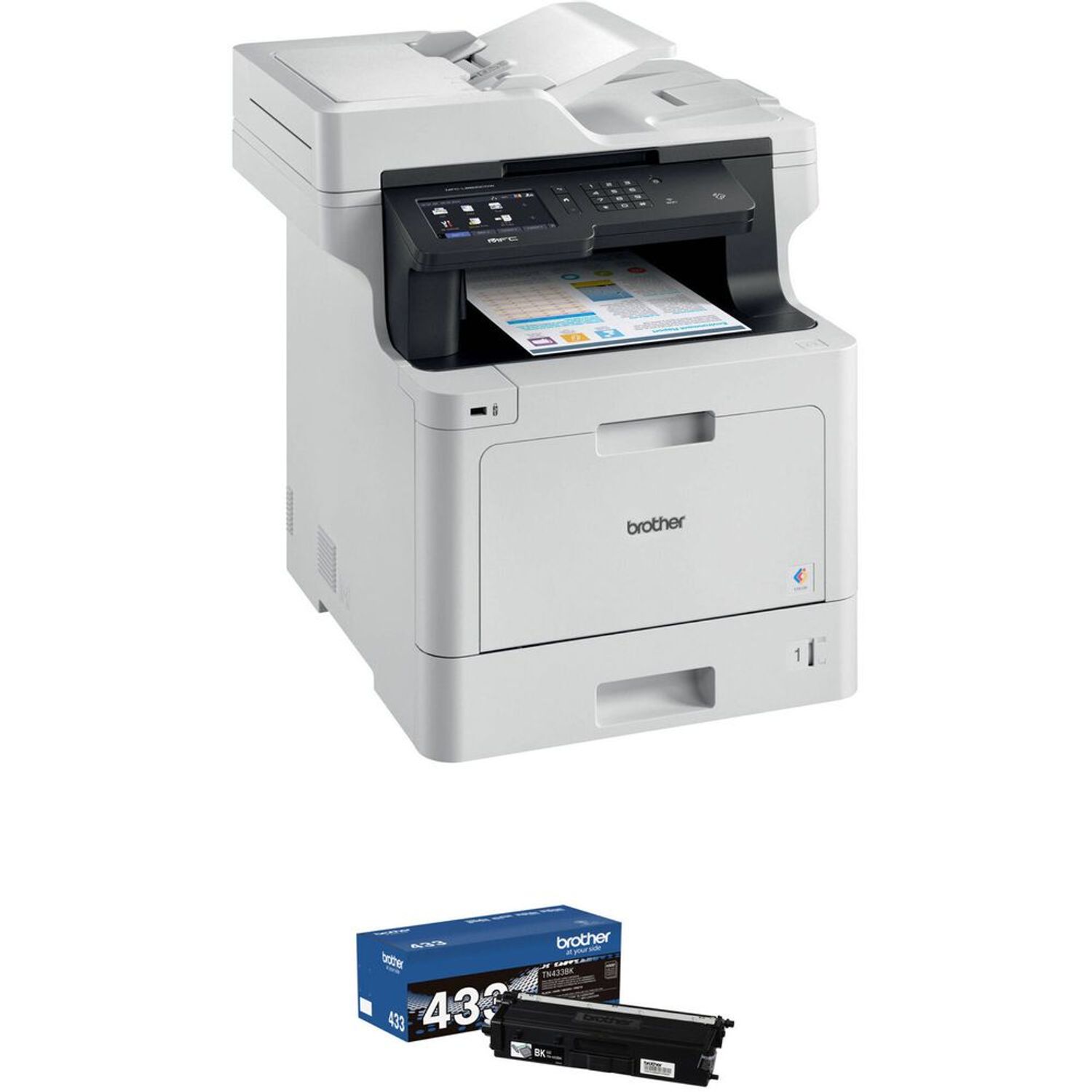 Impresora láser color Brother HL-L8360CDW con kit de tóner negro de alto  rendimiento TN433BK - Promart