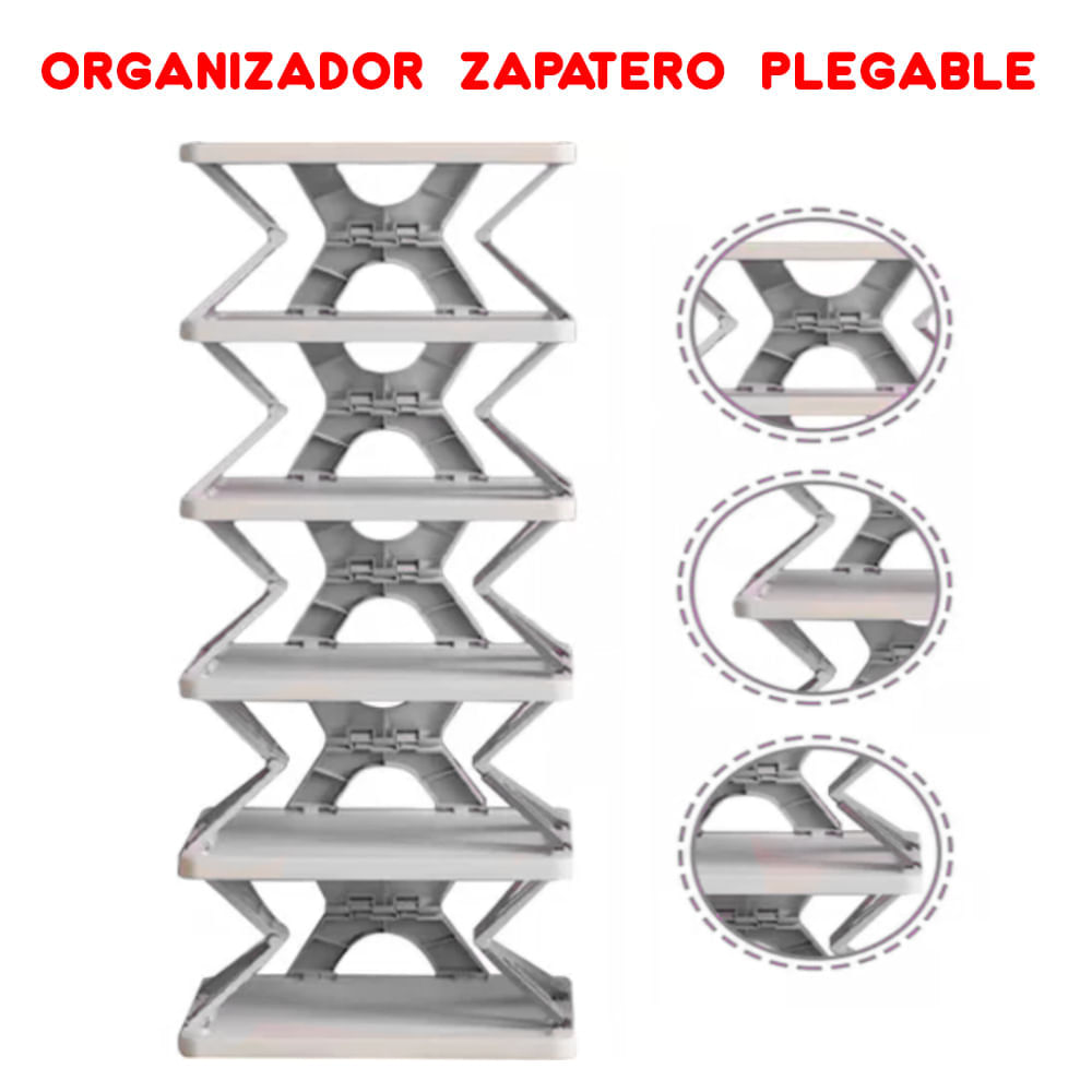 Organizador Estante Plegable de Zapatos Gris I Oechsle - Oechsle