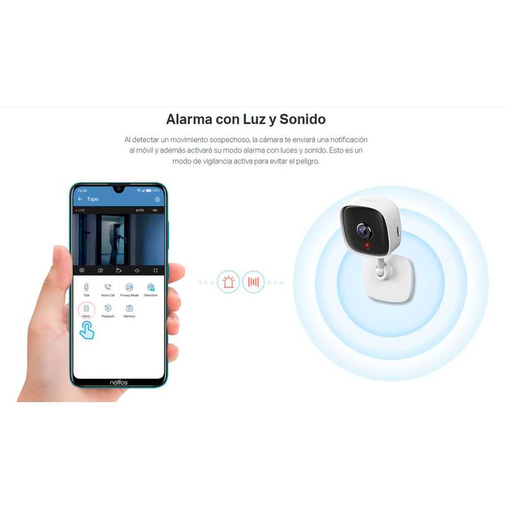 TP-Link Tapo C110 Cámara de Vigilancia con Visión Nocturna para Interior  1080p