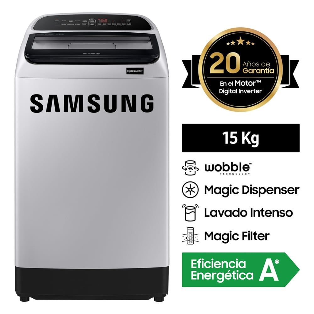 Lavadora SAMSUNG Carga Superior 15 Kg WA15T5260BYPE Gris