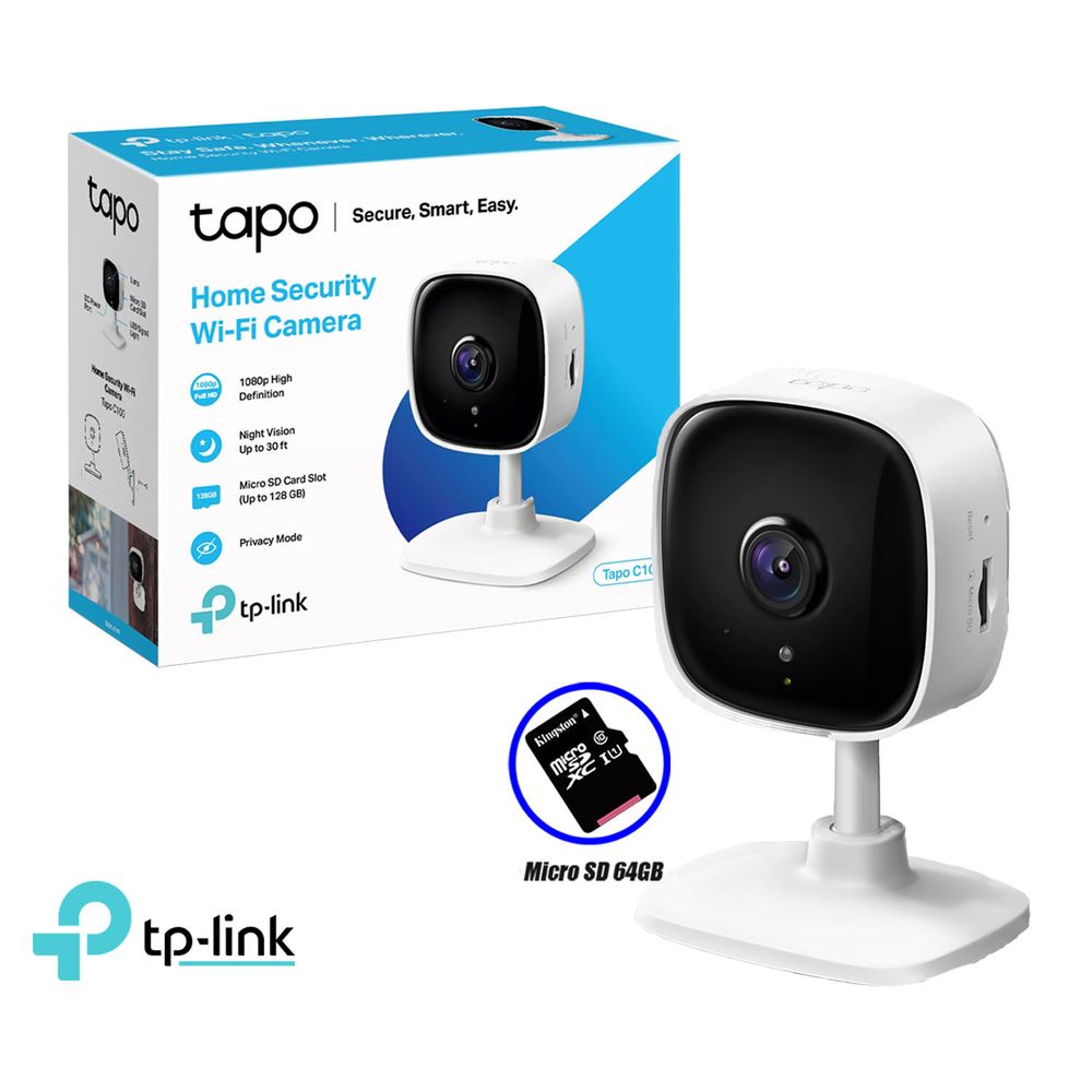 Cámara de Seguridad Wi Fi Tp Link Tapo C100 1080P Fhd  Sd 64Gb