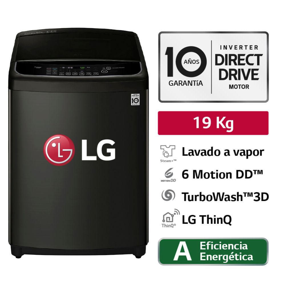 Lavadora LG Wt19dv6 AI DD Carga Superior 19Kg Gris