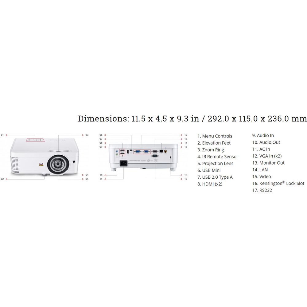 Proyector Dlp Corta Distancia de 3500 Lumens Viewsonic Ps600X Xga - Promart