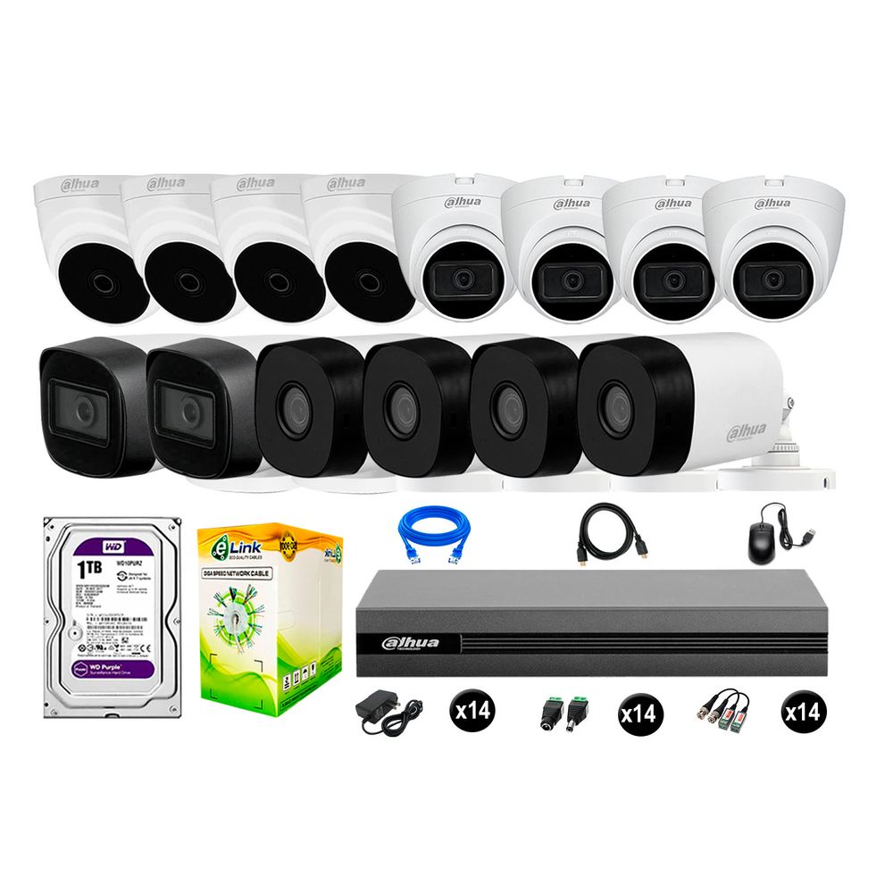 Cámaras Seguridad Dahua Kit 14 Full Hd 6 Cámaras Audio 1tb