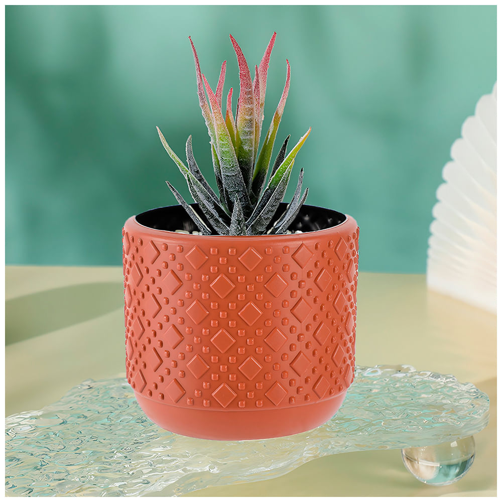 Maceta Decorativa Macetero Circular L53 Naranja