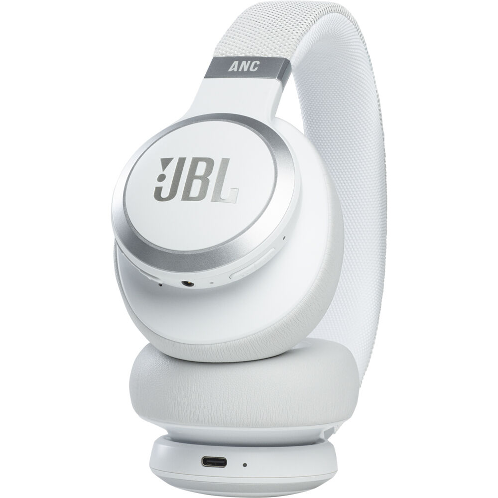 JBL Tune 660NC: Auriculares inalámbricos con cancelación activa de ruido,  color blanco, mediano