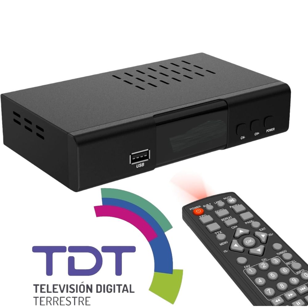 Sintonizador Decodificador Tv Digital Hd 1080p Tdt En Stock Color Negro