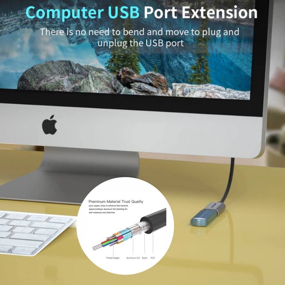 CABLE EXTENSION USB 3.0 DE 1 METRO MACHO A HEMBRA NETCOM – Compukaed