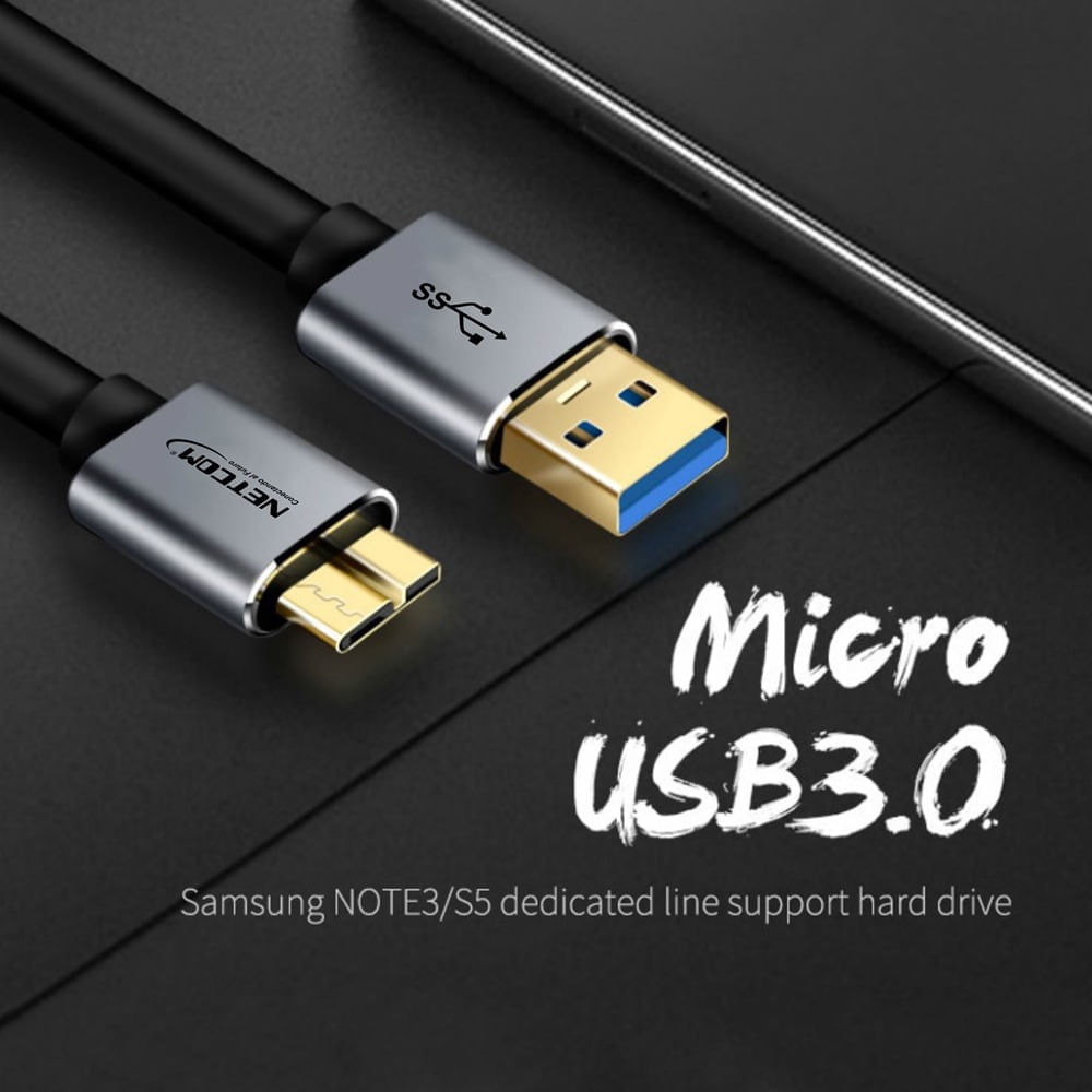 Cable USB 3.0 Tipo C a USB Micro-B 1 Metro Netcom Cable Disco Duro