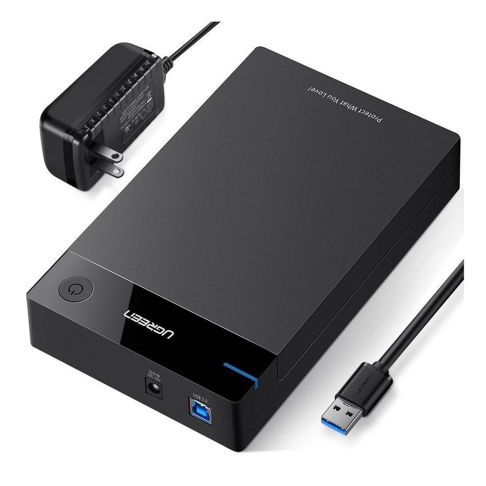 Caja de disco duro externo Ugreen para SATA SSD HDD USB 3.0 a SATA III de 3.5""- 50422