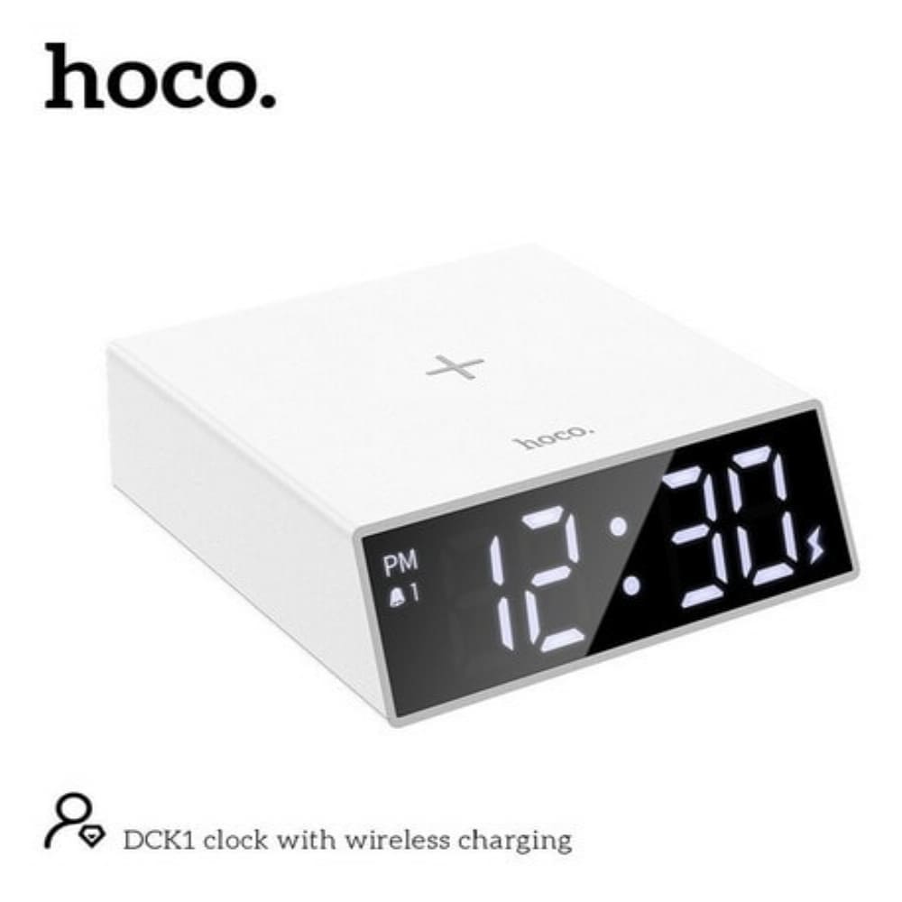 Cargador Reloj carga inalámbrica Hoco DCK1 Rápida Blanco De Alta Calidad y Durabilidad