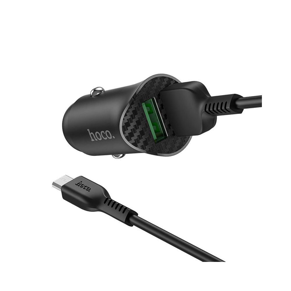 Cargador USB a Micro USB V8 Hoco Z39 18W Carga rápida Negro De Alta Calidad y Durabilidad