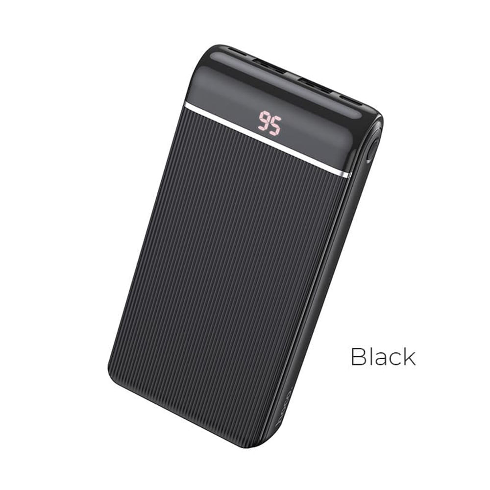 Power Bank 20000mAh Hoco J59A Pantalla digital LED Negro De Alta Calidad y Durabilidad