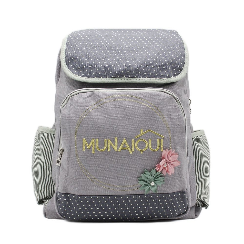 Mochila Munaiqui Modelo Fresh flower whisper de lona algodonada