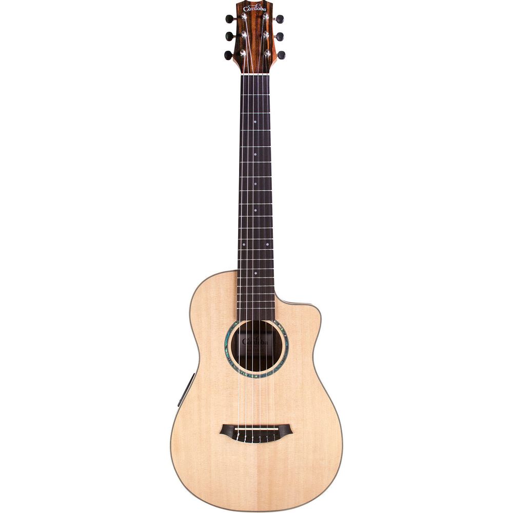 Guitarra Acústica Eléctrica de Nylon Cordoba Mini Ii Eb Ce de Tamaño de Viaje con Corte