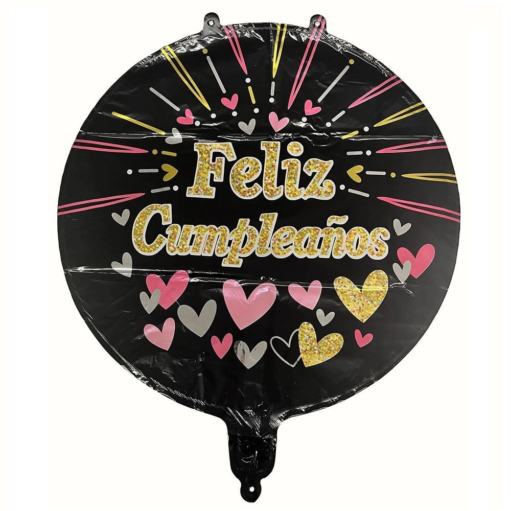 Pieza central de globos de feliz cumpleaños de oro rosa / Globos