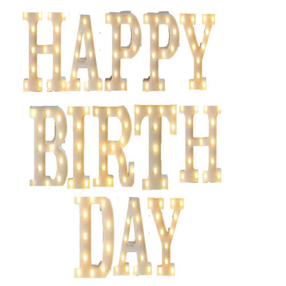 Letrero Letras Decorativas Led 3D Luces para Fiestas Happy Birthday