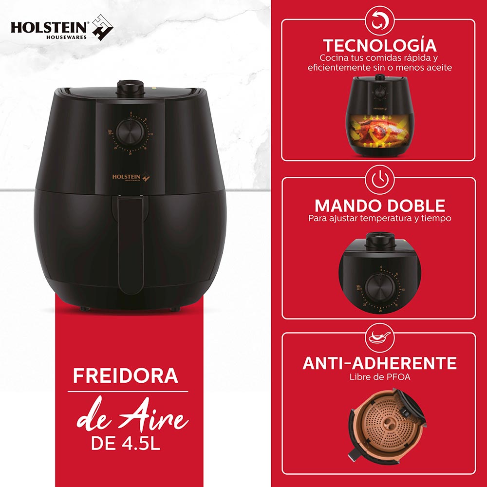 Freidora de Aire Holstein Housewares de 2 Litros Rosa