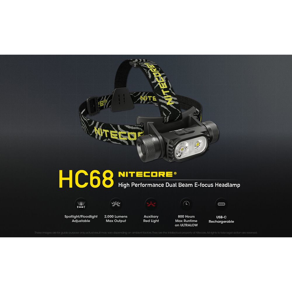 Linterna Frontal LED HC50 Nitecore Recargable Potencte