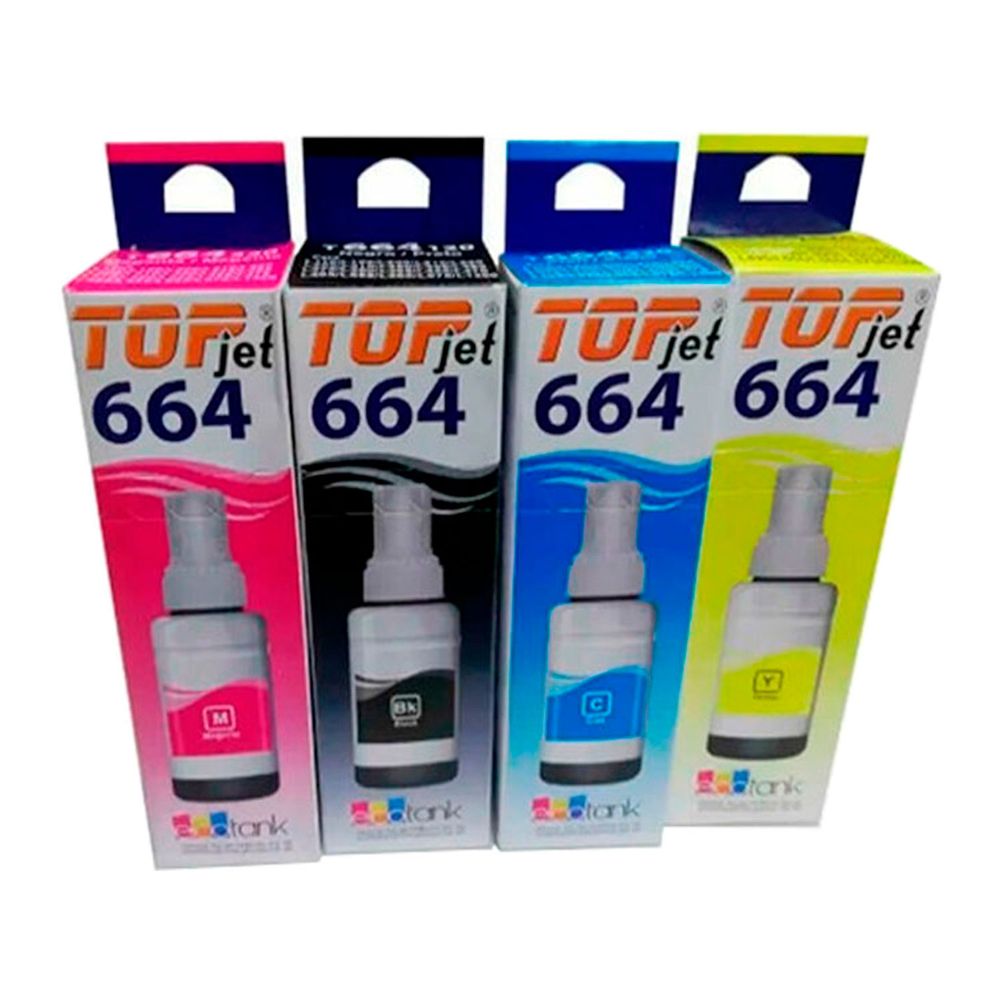 Pack  de Tinta Epson T664 x 4 Colores Compatible