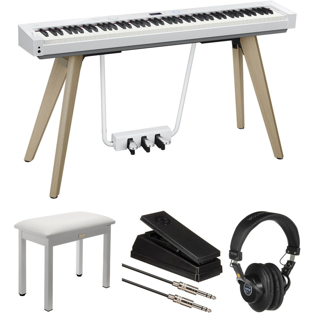 Kit de Valor de Piano Digital Portátil Casio Privia Px S7000 de 88 Teclas con Banco Pedal de Expres