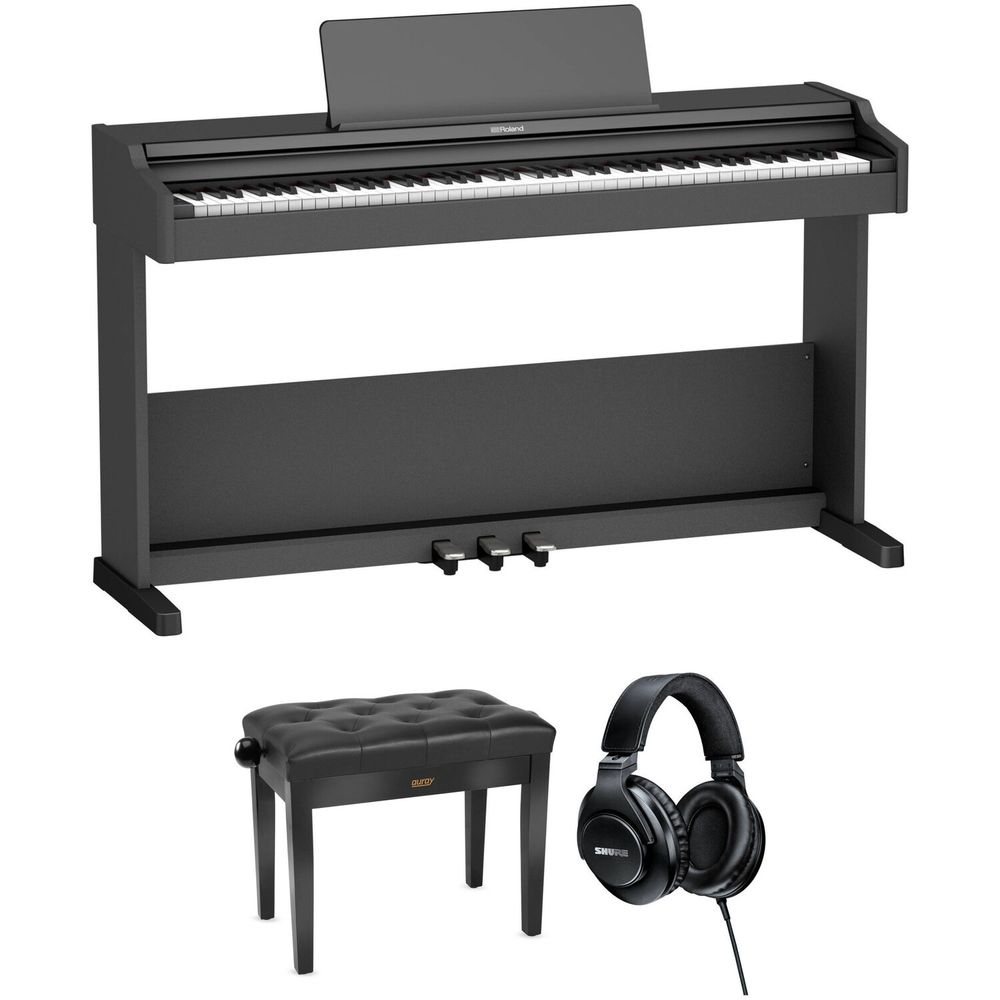 Kit de Piano Digital Roland Rp107 de 88 Teclas con Banco y Audífonos Negro