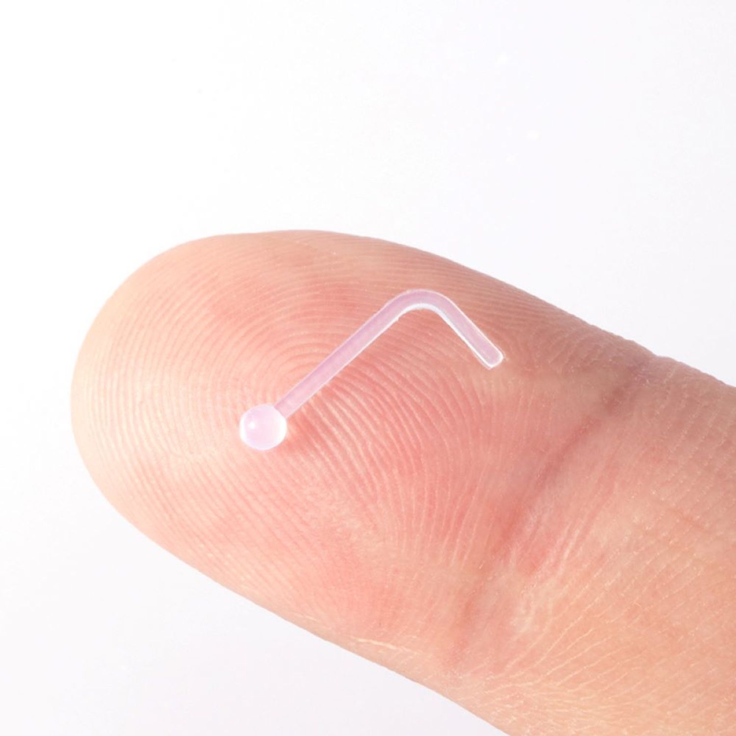 Piercing Transparente para Nariz en Forma de Gancho con Puntito Nostril ...