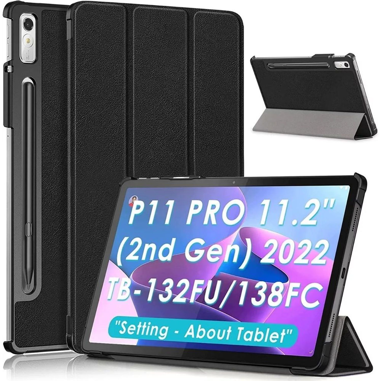 Funda para Tablet Lenovo Tab P11 Pro 11.2 2da Gen 2022 Tb132Fu Bookcover  Negro I Oechsle - Oechsle