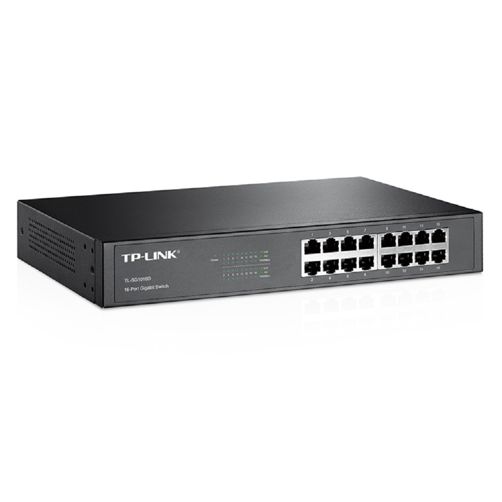 Switch de 16 puertos Gigabit metalico TL-SG1016D TP-LINK rack