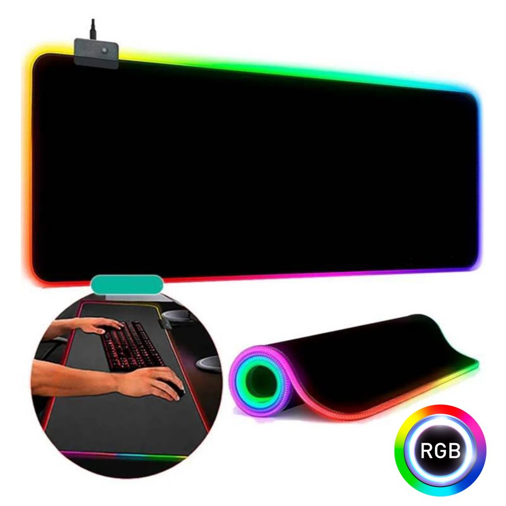 Ripley - MOUSE PAD GAMER ALFOMBRILLA XL + LUZ LED RGB + CARGA INA 10W