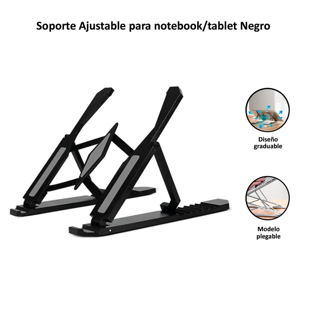 Soporte para Tablet y Laptop Plegable Negro