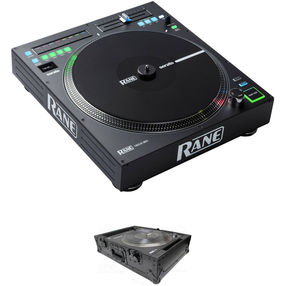 Kit de Controlador de Dj Motorizado Rane Dj Twelve Mkii de Vinilo de 12 con Estuche de Vuelo Todo