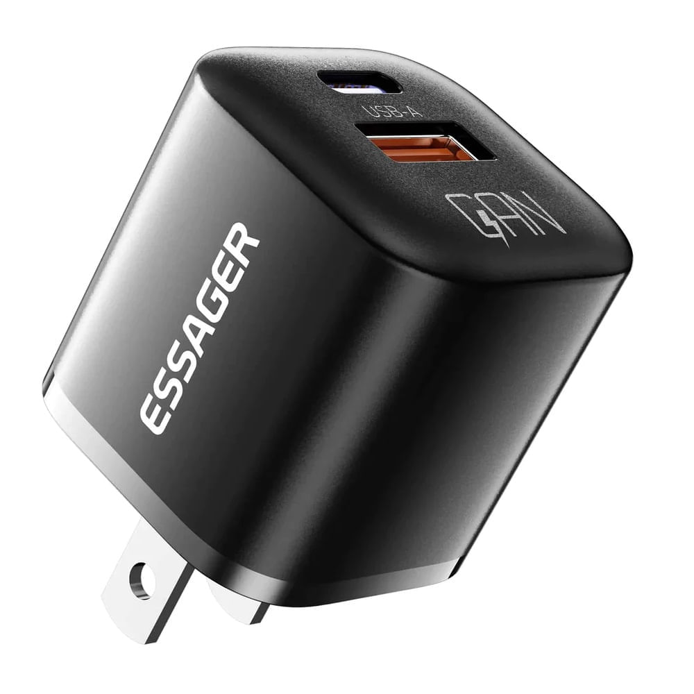 Cargador Dual USB y tipo C Essager Carga rápida 20W QC 3,0 GaN PD