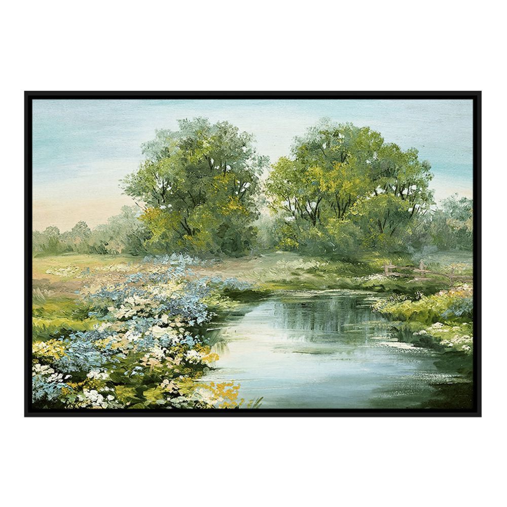 Cuadro Canvas Paisaje Rio (30% Handpainting) 50  cm x 70 cm