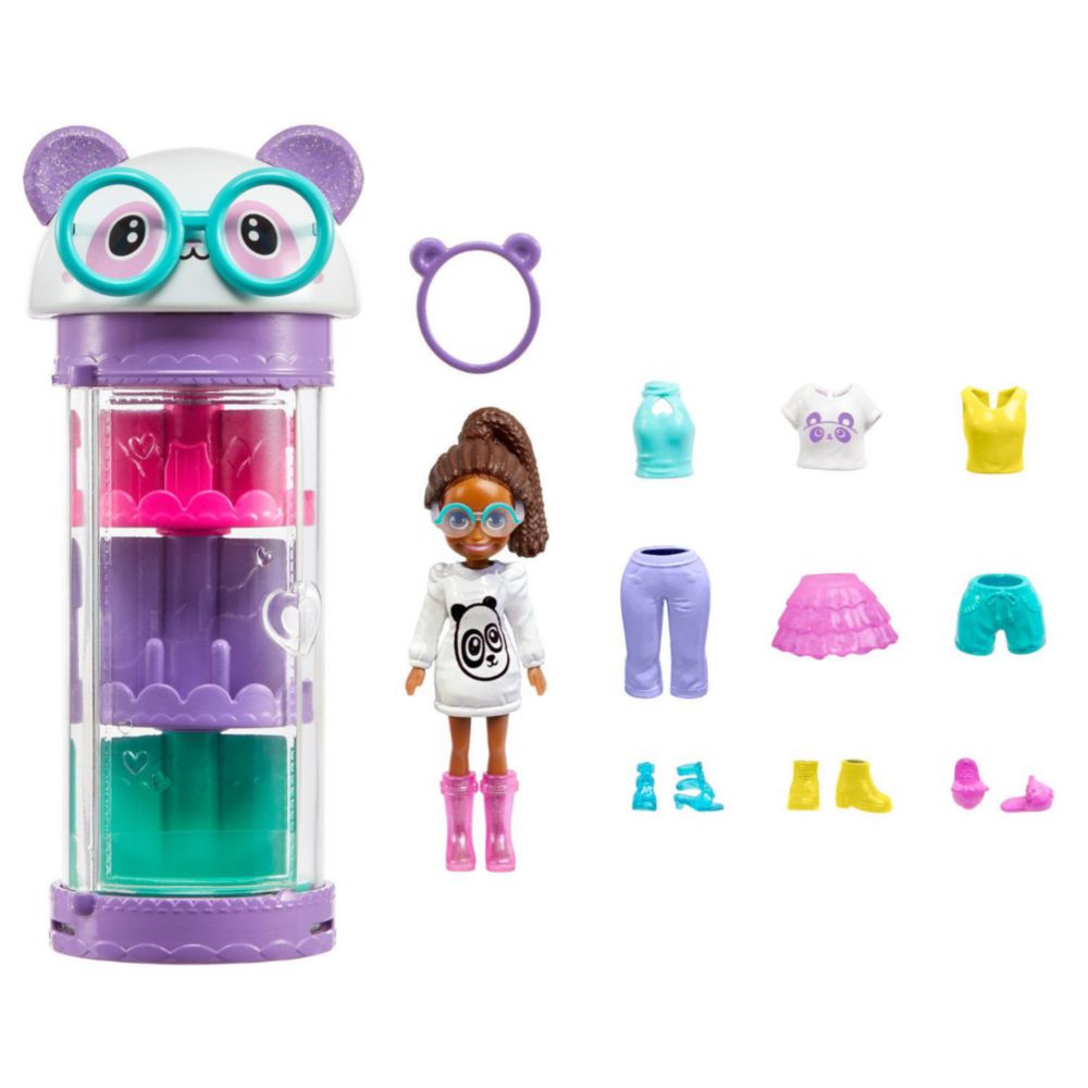 Set Polly Pocket Tubo De Moda Giratorio Panda Oechsle