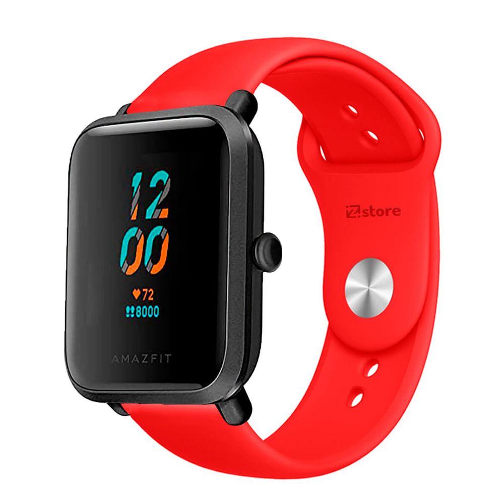 Correa Compatible Con Amazfit Bip Lite Rojo Broche 20mm