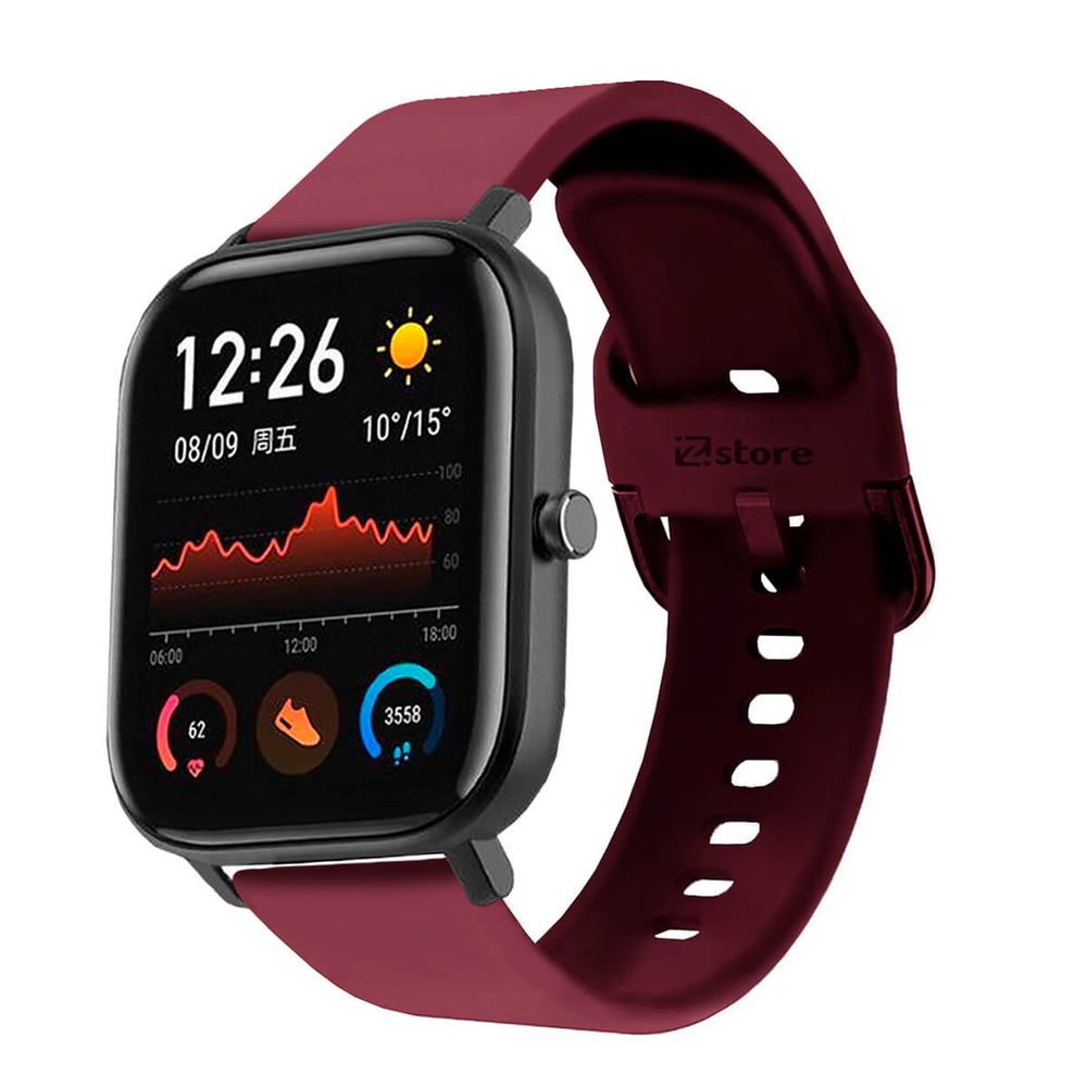 Correa Compatible Con Amazfit GTS Vino Rojo Evilla 20mm