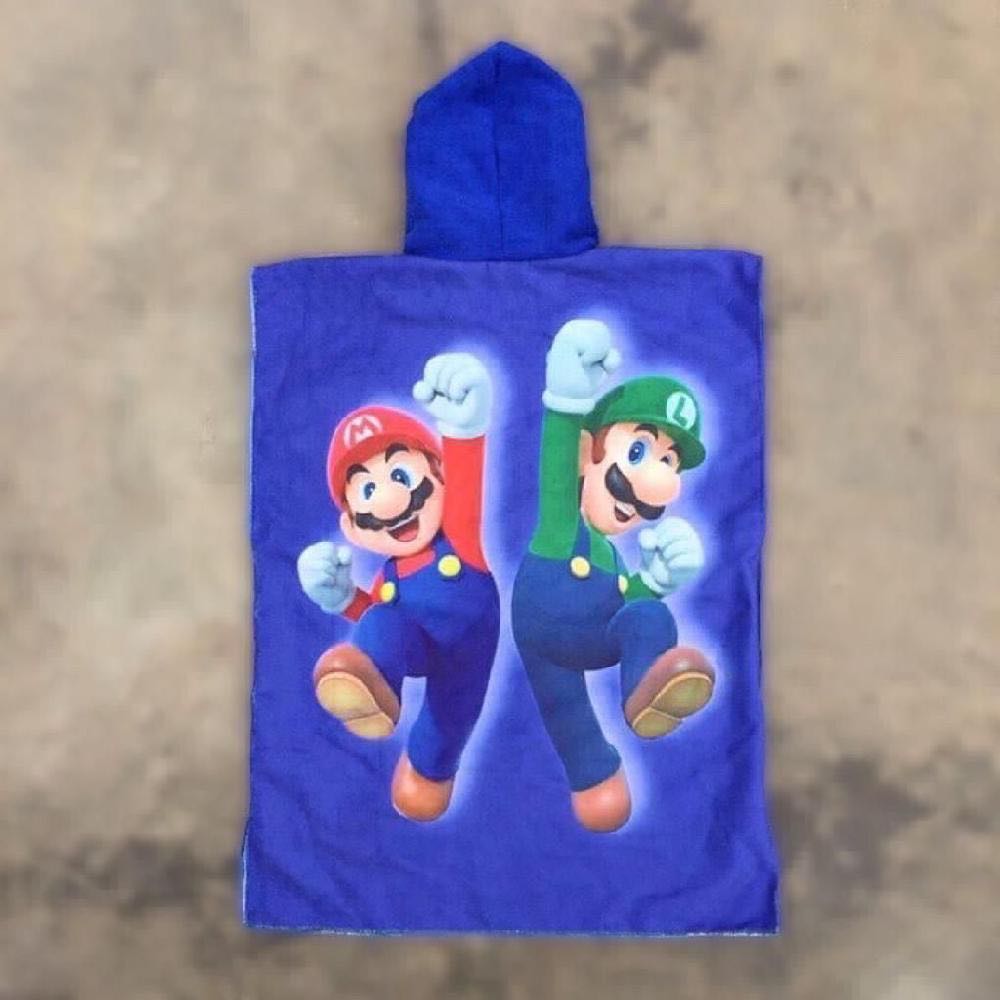 Toalla Cordano Poncho Niños 5 a 7 años Mario Kart Unisex