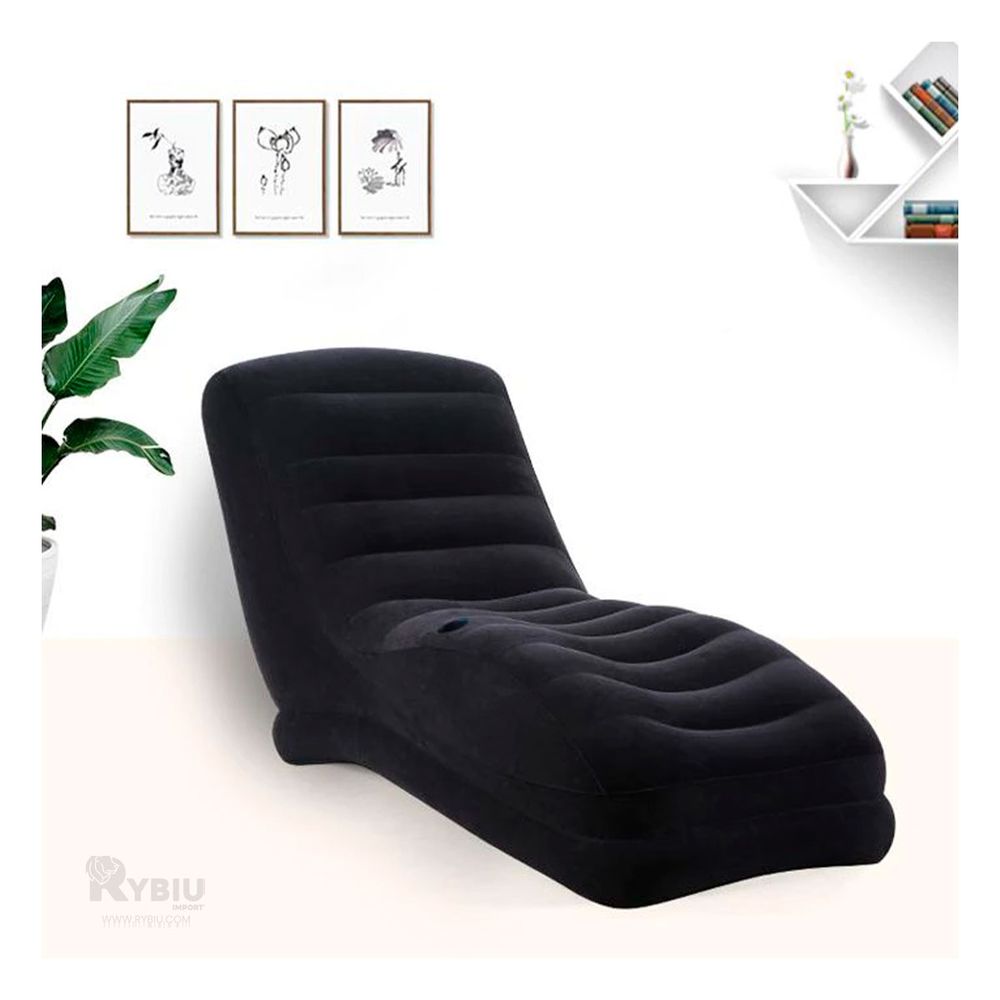 Lindo Sillon hinchable Aterciopelado de Color Negro I Oechsle - Oechsle